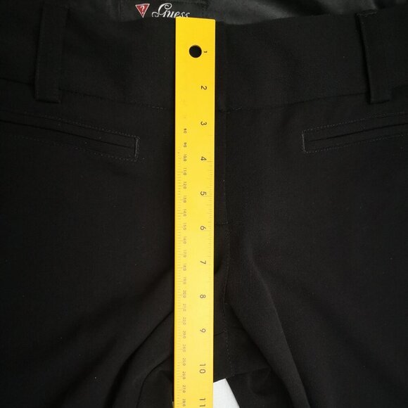 Guess Ladies Size 31 Waist Black Flare Leg Zipper & 2 Clasp Closure Pants - Picture 12 of 13